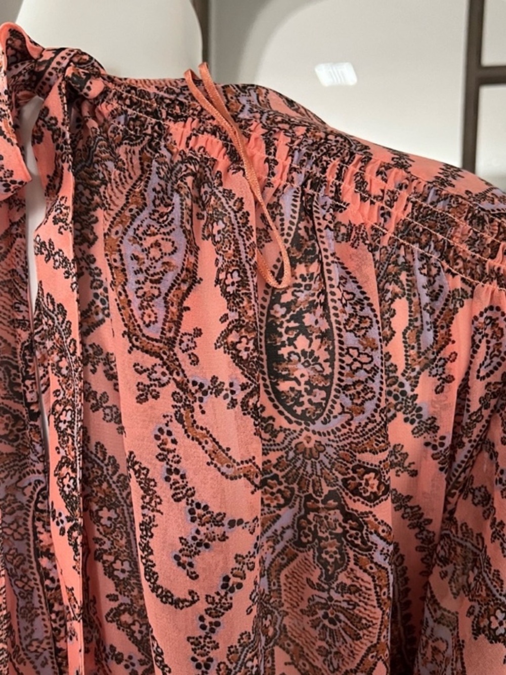 Free People Mirage Boho Printed Maxi Dress in Orange Maxikjole size 10 - Picture 15 of 16